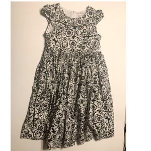 Girls black and white floral dress